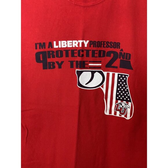 Liberty Professor Red S/S T-Shirt Men's Size S Protected By The 2nd 2A Patriot - Picture 5 of 6